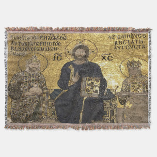 Jesus mosaik i hagia sophia Blankets Filt