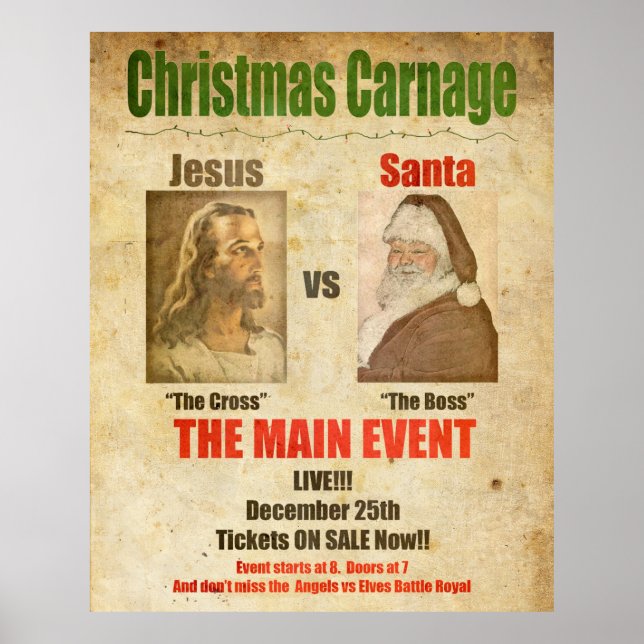 Jesus mot Santa Poster (Framsidan)