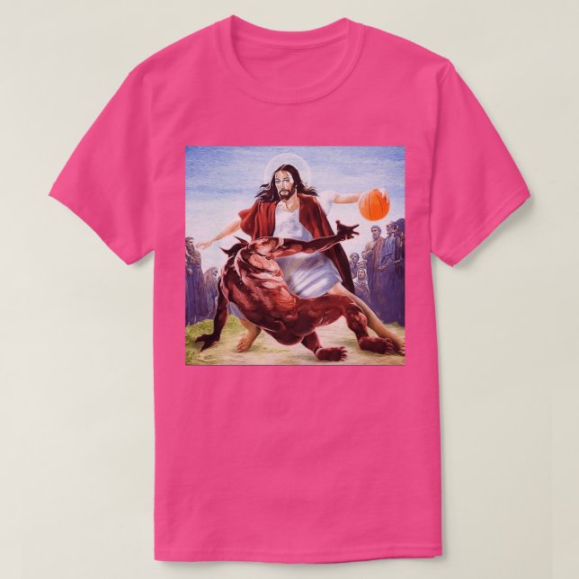 Jesus mot Satan i Basketbal T Shirt (Design framsida)