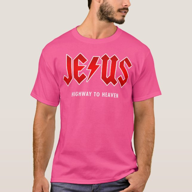 Jesus - motorväg till himlen - hård rakerdedikator t shirt (Framsida)