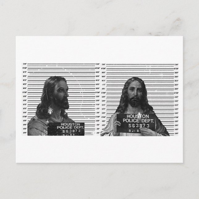 Jesus Mugshot Vykort (Framsida)
