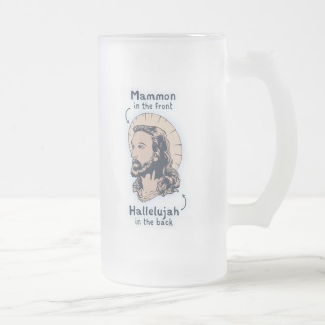 Jesus Mullet Frostat Ölglas (Höger)