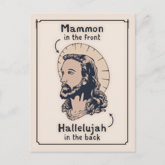 Jesus Mullet Vykort (Framsida)