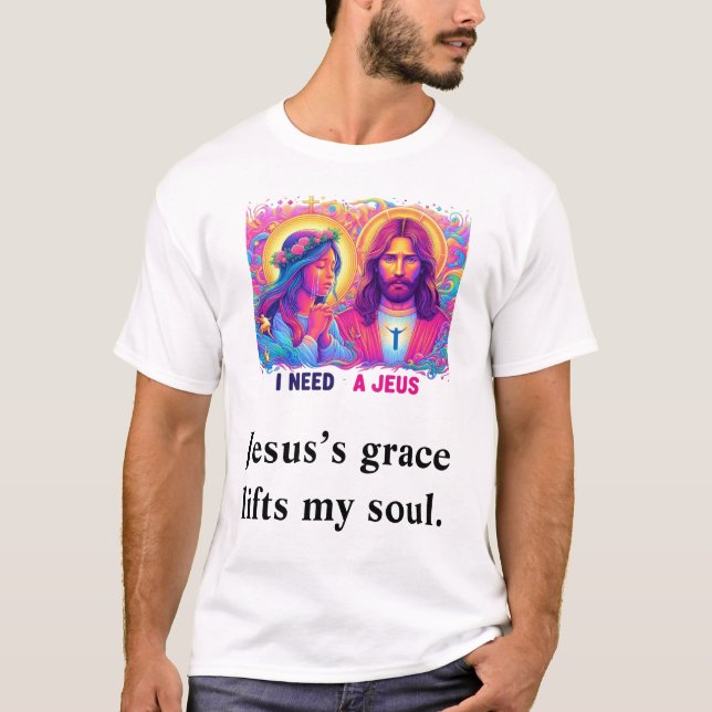 Jesus nåd hiss min själ White Luxury T-Shirt (Framsida)