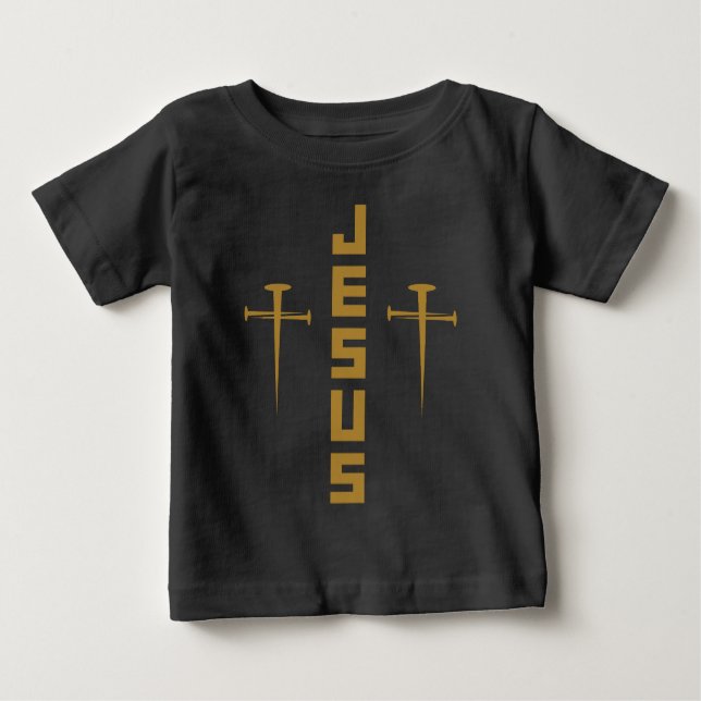 JESUS Nagel Kor Christian Faith for Believers GLD T Shirt (Framsida)