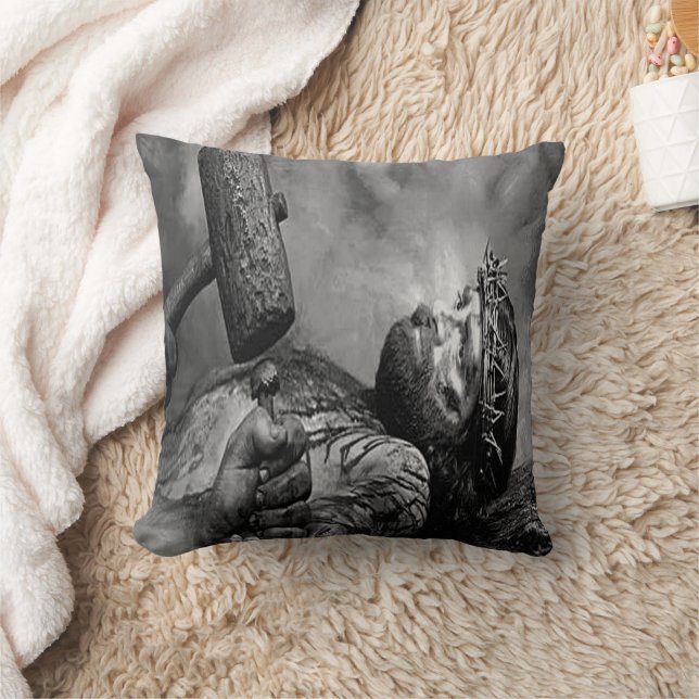 Jesus Nail Pillow Kudde (Filt)