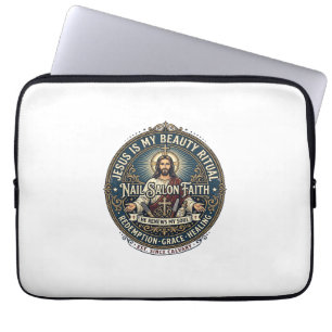 Jesus Nail Tech Nagelkonstnär T-Shirt Inspirerande Laptop Fodral