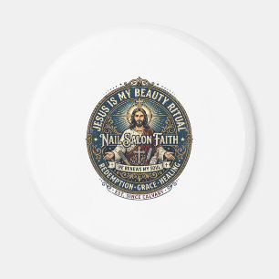 Jesus Nail Tech Nagelkonstnär T-Shirt Inspirerande Magnet