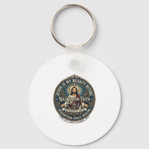 Jesus Nail Tech Nagelkonstnär T-Shirt Inspirerande Nyckelring