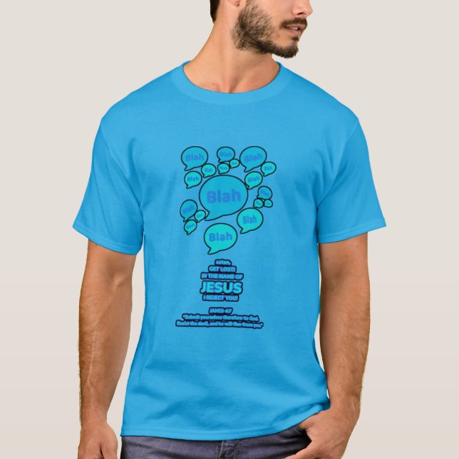 Jesus Namn (Aqua Blue) - Manar Basic T-Shirt (Framsida)
