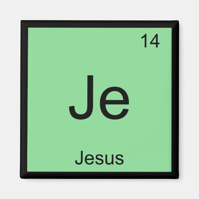 Jesus Namn Kemi Element Periodiska Systemet Magnet (Framsidan)