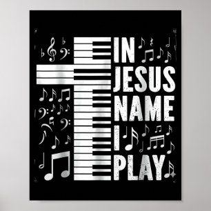 Jesus Namn Spela Piano Keyboard Kristet Lovsång Poster