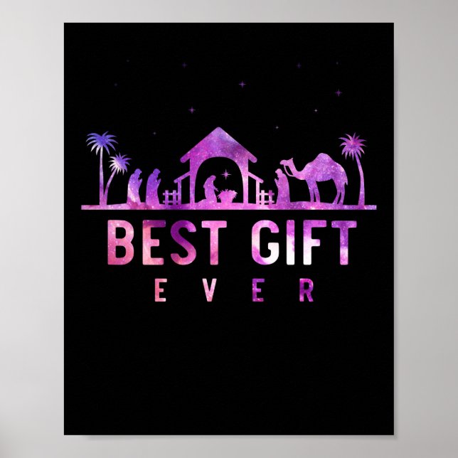 Jesus Nativitet Religiösa Christian Jul Poster (Framsidan)