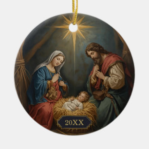 Jesus Nativitet Religiösa Julprydnader Julgransprydnad Keramik
