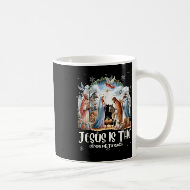 Jesus Nativitetscen Chri, bästa julafton-Coolan Kaffemugg (Höger)