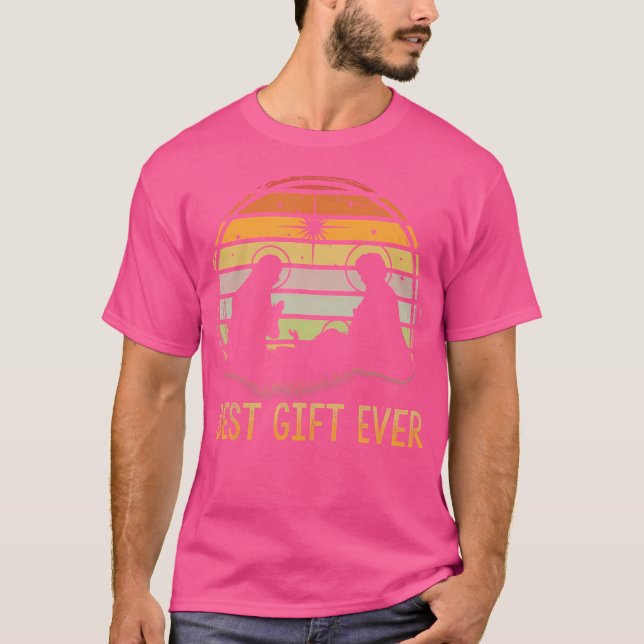 Jesus Nativitetscen - den bästa gåvan någonsin til T Shirt (Framsida)