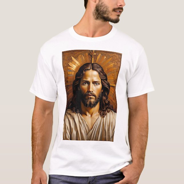 Jesus Nazareth Digital Painting T Shirt (Framsida)