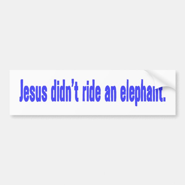 Jesus No Ride Elephant Bumper Bildekal (Framsidan)