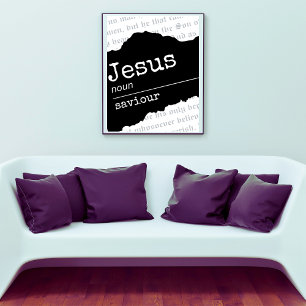 Jesus (Noun): Savior KJV Bible Verse Poster