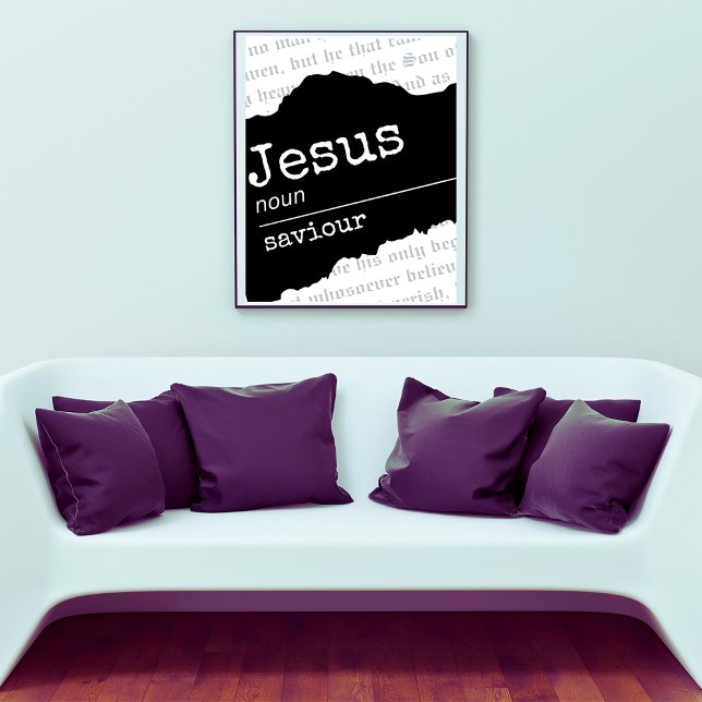 Jesus (Noun): Savior KJV Bible Verse Poster (Skapare uppladdad)