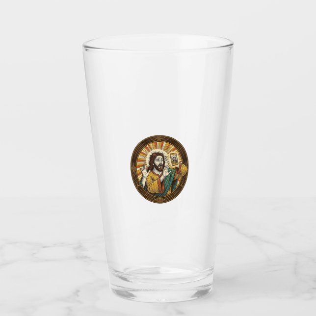 Jesus Oavsiktlig Framkamera Dubbelhaka Selfie E Glaskopp (Framsida)