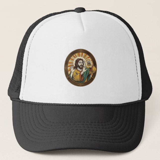 Jesus Oavsiktlig Framkamera Dubbelhaka Selfie E Keps (Framsida)