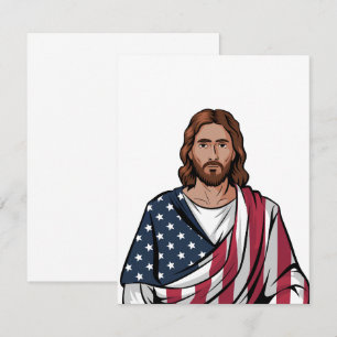 Jesus och amerikanska flagga