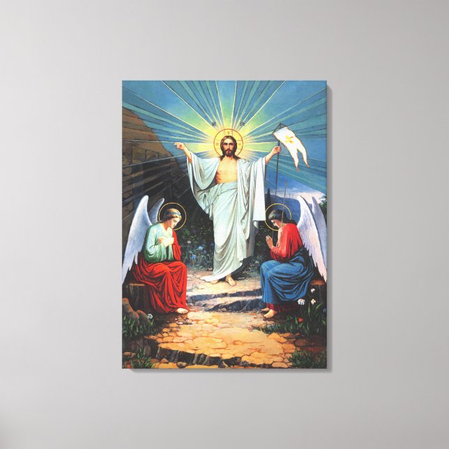 Jesus och Änglar Canvastryck (Framsida)