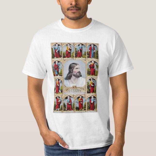 Jesus och apostelskjortan tee shirt (Framsida)