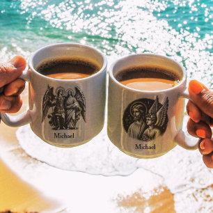 Jesus och Archangel Religiösa Christian Kaffemugg