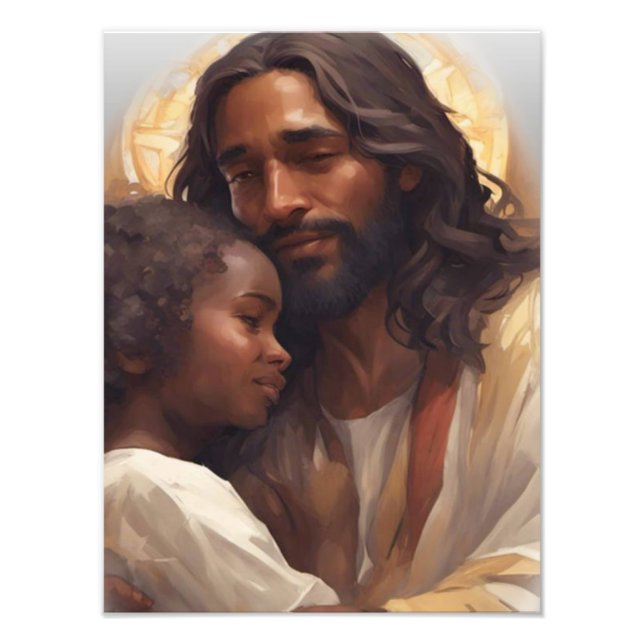 Jesus och babyängel fototryck (Framsidan)