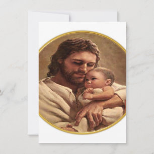 Jesus och barn julkort