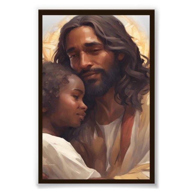 Jesus och barn-konst fototryck (Framsidan)