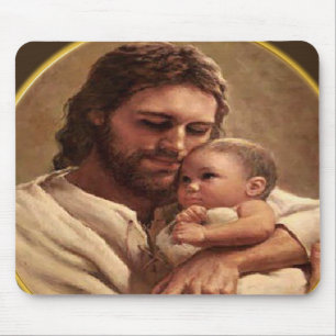 Jesus och barn musmatta