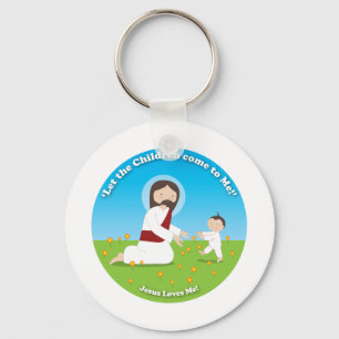 Jesus och barn nyckelring