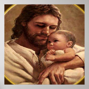 Jesus och barn poster