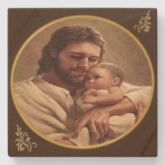 Jesus och barn stenunderlägg (Framsidan)