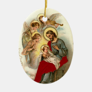 Jesus och barnjulprydnadar julgransprydnad keramik