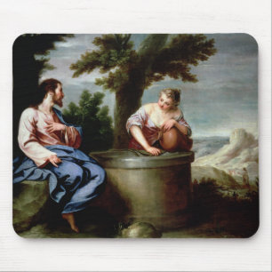 Jesus och barnsamaritkvinnan musmatta