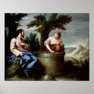 Jesus och barnsamaritkvinnan poster