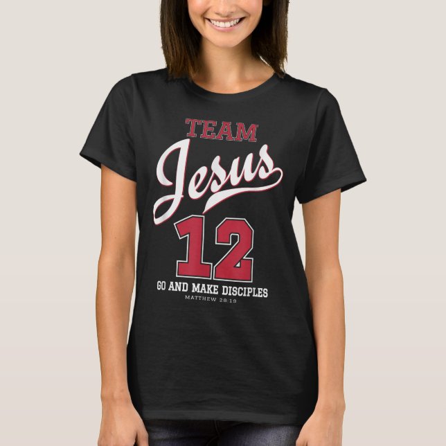 Jesus och Baseball Team Jesus Christian T Shirt (Framsida)