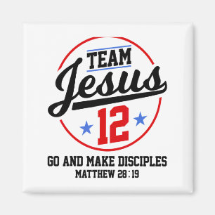Jesus Och Basebollag Jesus Kristna Matteus 28 Magnet