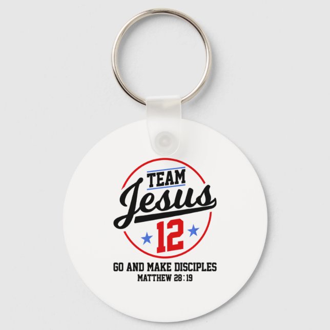 Jesus Och Basebollag Jesus Kristna Matteus 28 Nyckelring (Framsida)
