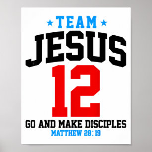 Jesus Och Basebollag Jesus Kristna Matteus 28 Poster