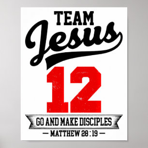 Jesus Och Basebollag Jesus Kristna Matteus 28 Poster