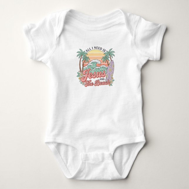 Jesus och Beach Baby Body T Shirt (Framsida)