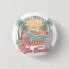 Jesus och Beach-knappen Knapp