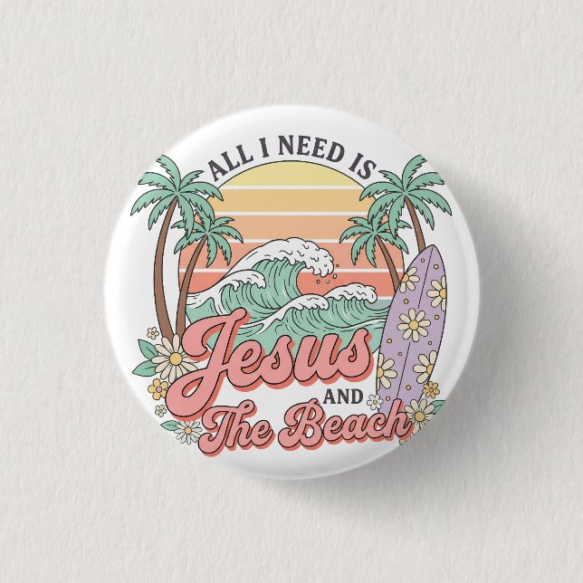 Jesus och Beach-knappen  Knapp (Framsida)
