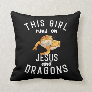 Jesus och Bearded Dragons Kudde