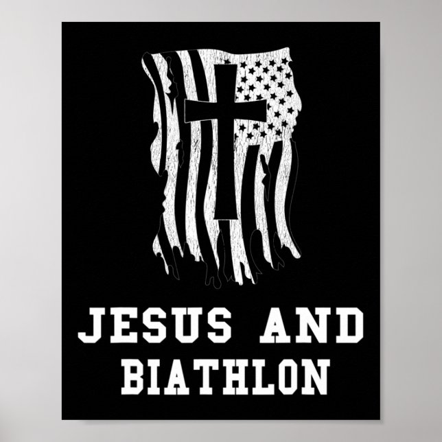 Jesus och Biathlondesign för kristna biatleter Poster (Framsidan)